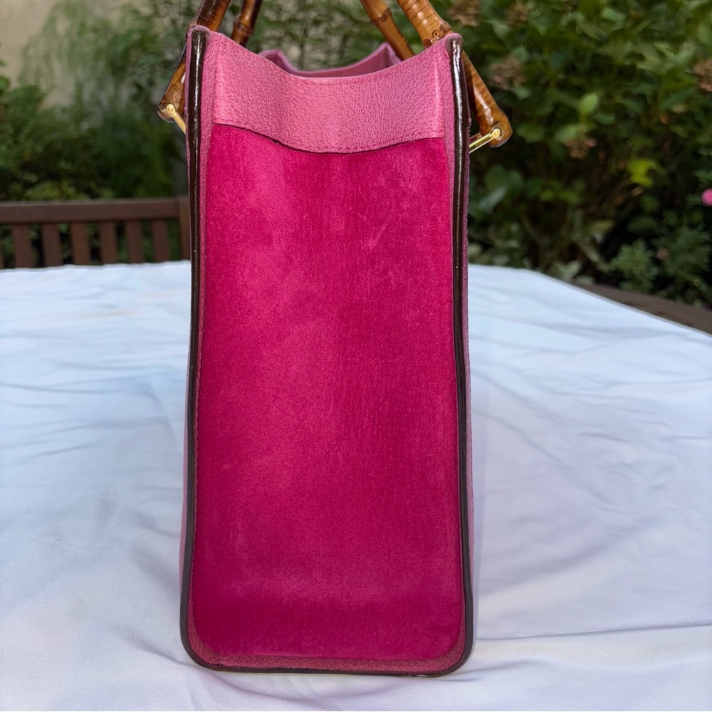 GUCCI Pink Diana Bag UNICORN Leather & Suede, Bamboo VINTAGE RARE - Picture 8 of 14